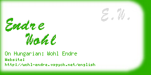 endre wohl business card